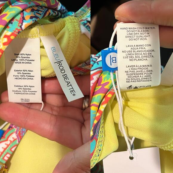 BLEU ROD BEATTIE One Piece Swimsuit Halter Paisley Multicolor Plus 14 NWT - Picture 6 of 8